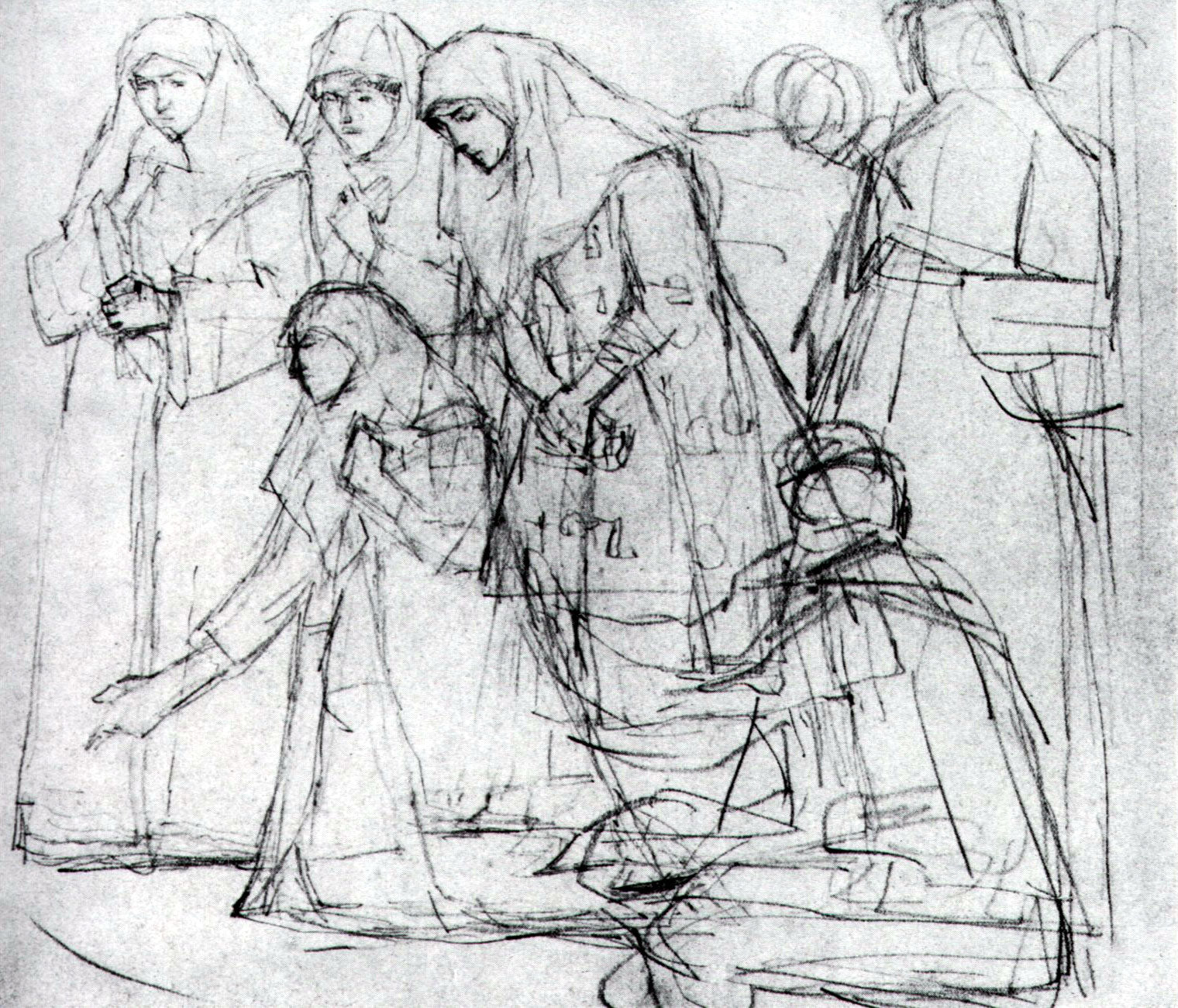 Vasily Surikov Study to "Boyarynya Morozova" #7 1887 Fine Art Print