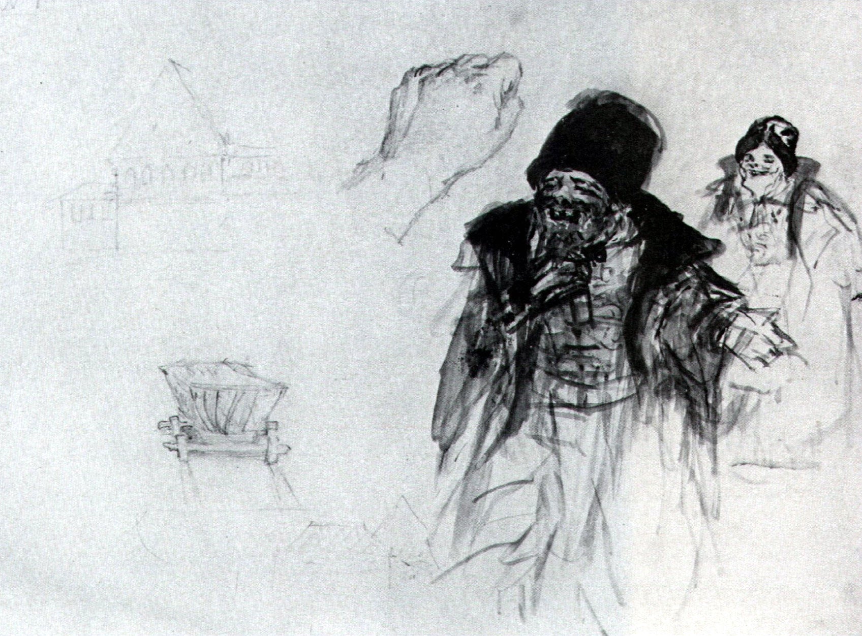 Vasily Surikov Study to "Boyarynya Morozova" #10 1887 Fine Art Print