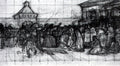 Vasily Surikov Study to "Boyarynya Morozova" 1887 Fine Art Print