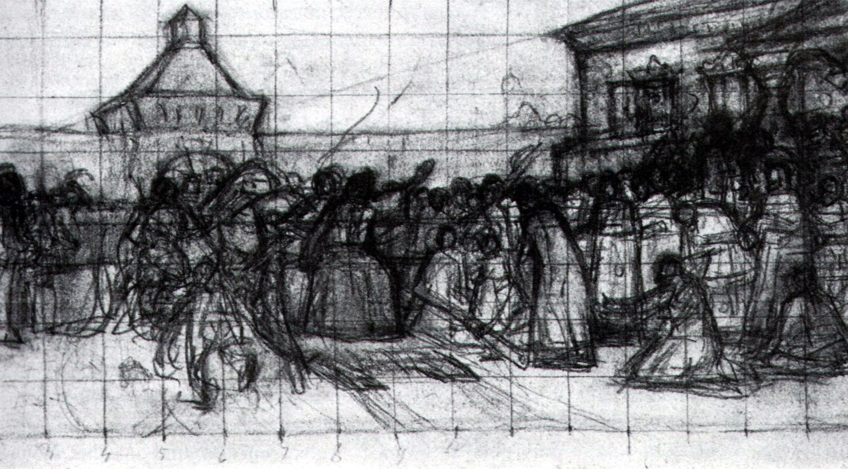 Vasily Surikov Study to "Boyarynya Morozova" 1887 Fine Art Print