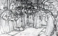 Vasily Surikov Study to "Tsarevna's Visit of Nunnery" 1912 Fine Art Print