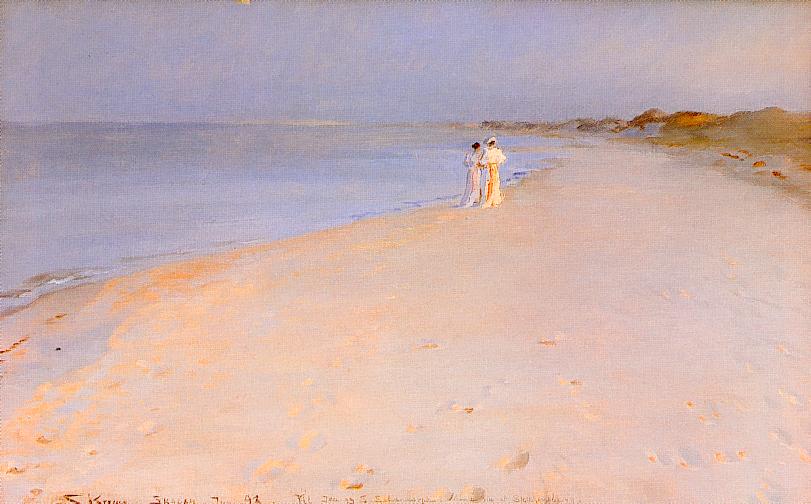 Peder Severin Kroyer Summer Evening on the Beach 1893 Fine Art Print