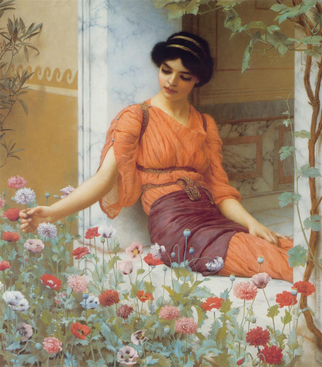 John William Godward Summer Flowers 1903 Fine Art Print