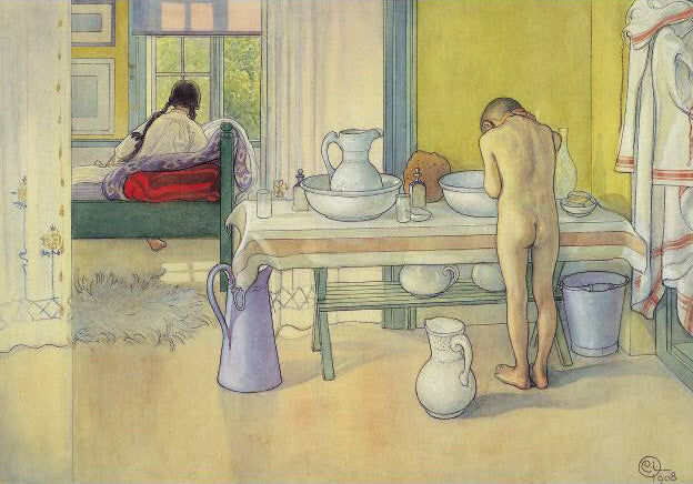 Carl Larsson Summer Morning, published in 'Lasst Licht Hinin' (`Let in More Light') 1908 Fine Art Print