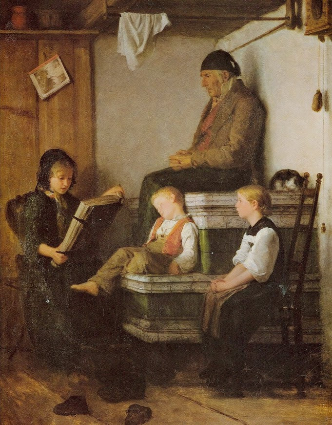 Albrecht Anker Sunday Afternoon 1861 Fine Art Print