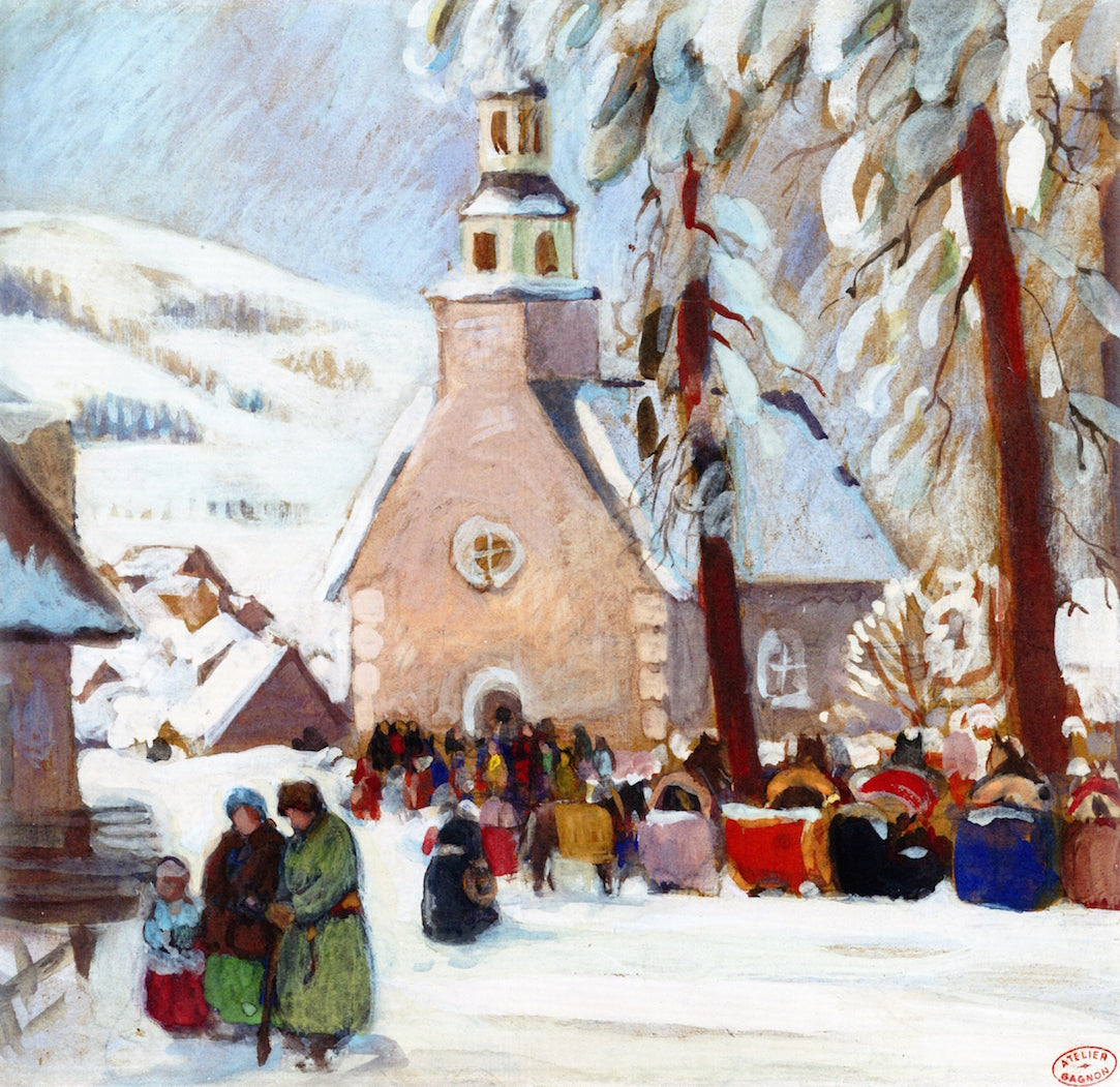 Clarence Gagnon Sunday Morning Mass 1922 Fine Art Print