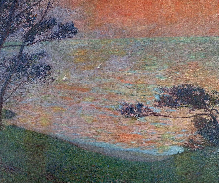 Henri Martin Sunset at Sea 1898-1899 Fine Art Print