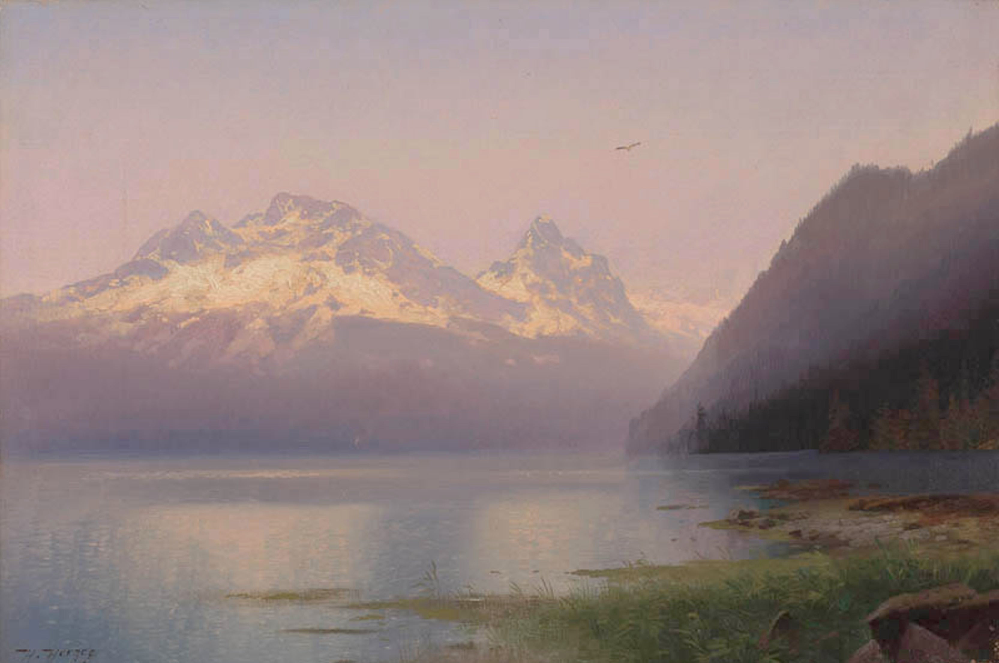 Hermann Ottomar Herzog Sunset 1870 Fine Art Print