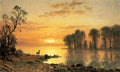 Albert Bierstadt Sunset, Deer, and River 1868 Fine Art Print