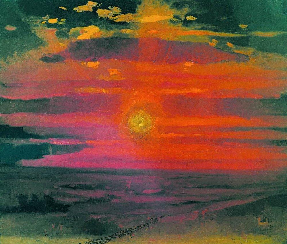 Arkhyp Kuindzhi Sunset in the Winter. A Coast of the Sea 1890 Fine Art Print