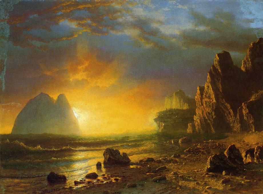 Albert Bierstadt Sunset on the Coast 1866 Fine Art Print