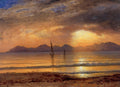 Albert Bierstadt Sunset over a Mountain Lake 1882 Fine Art Print