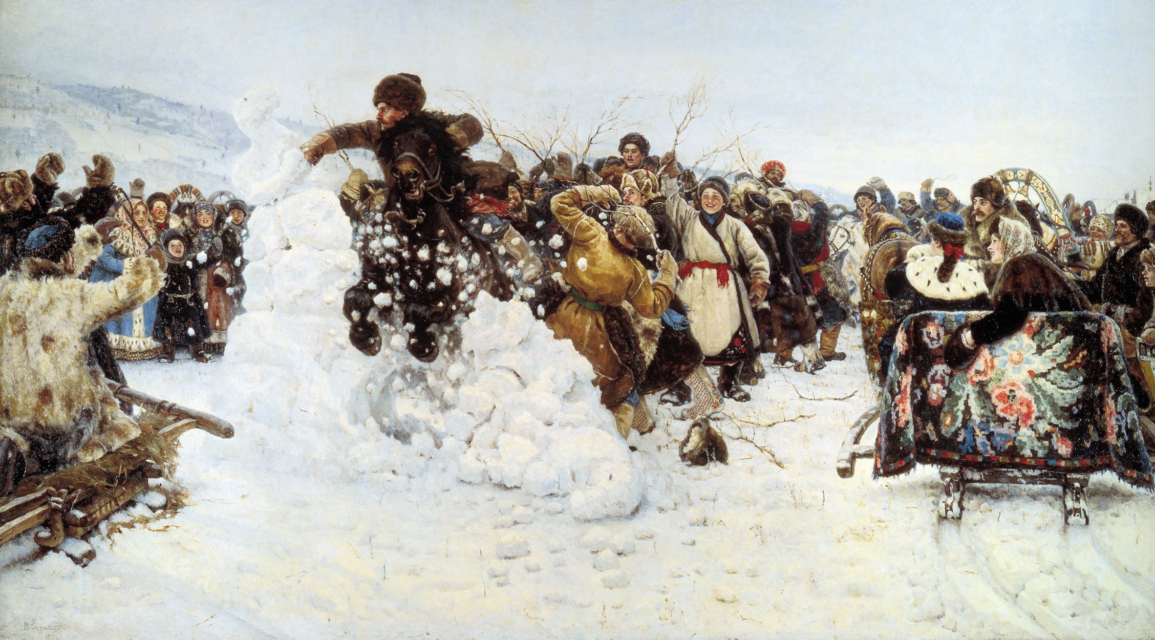 Vasily Surikov Taking a Snowy Town 1891 Fine Art Print