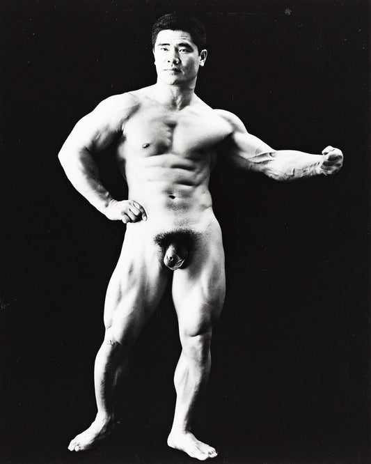 {{ product_title }} Fine Art Print | {{ product_vendor }} Jakero77 Tamotsu Yato Nobou Takemoto Japan Bodybuilder Nude Full Frontal Flexing 1970 Homoerotic Gay Interest Fine Art Print Art Print  Jakero77