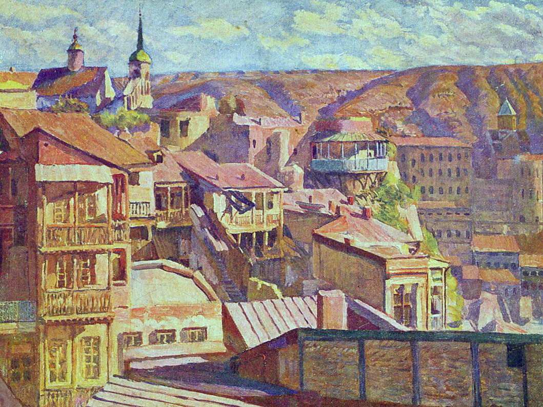 Ilya Mashkov Tbilisi. Maidan 1920 Fine Art Print
