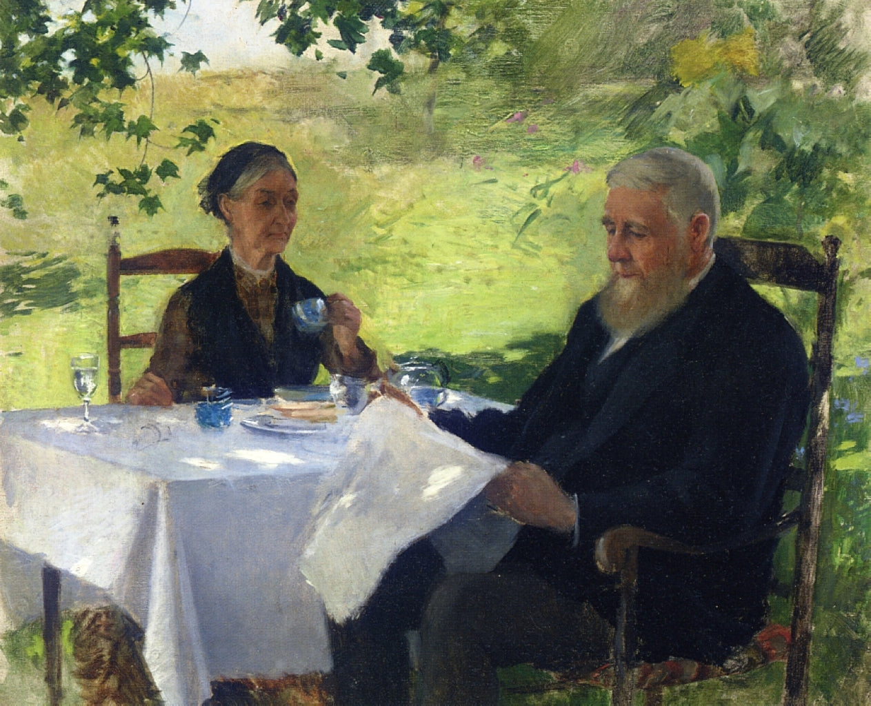 Willard Metcalf Tea on the Porch 1890 Fine Art Print