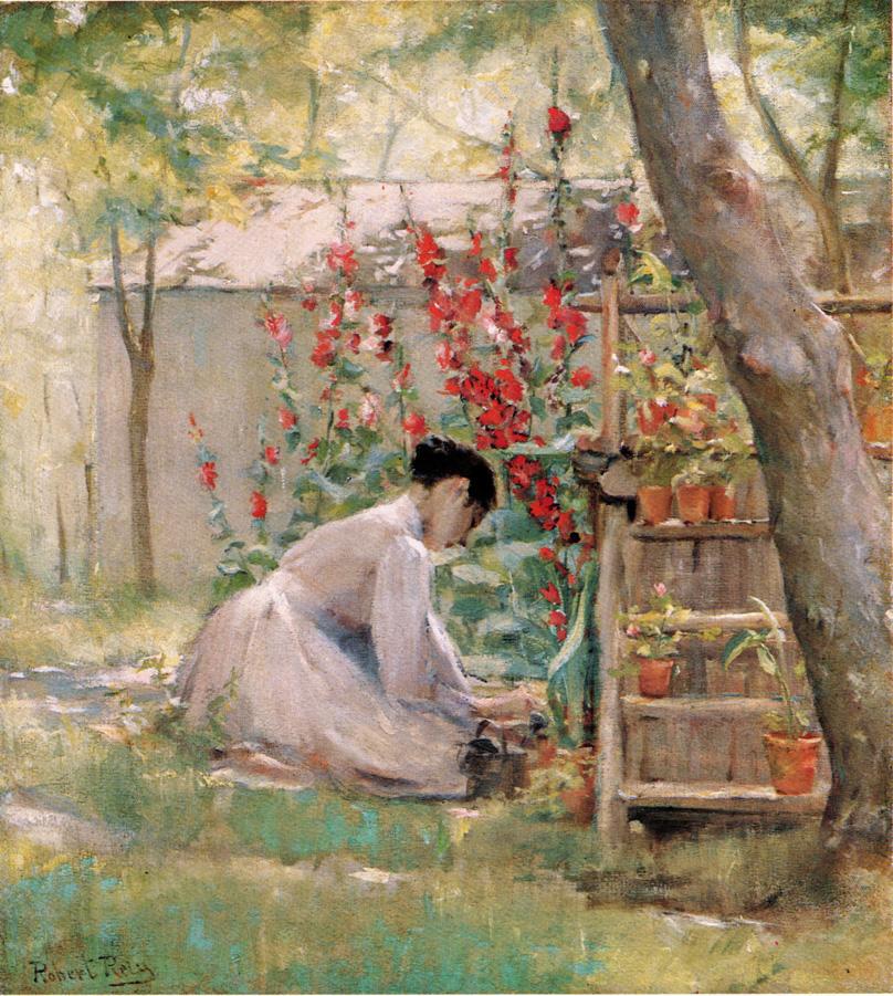 Robert Lewis Reid Tending the Garden 1888 Fine Art Print