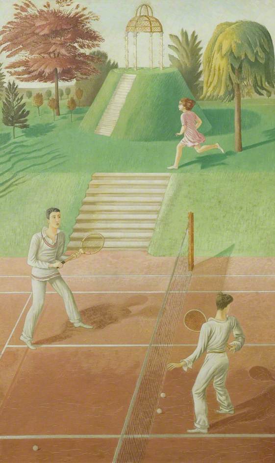 Eric Ravilious Tennis (Triptych, Centre Panel) 1930 Fine Art Print