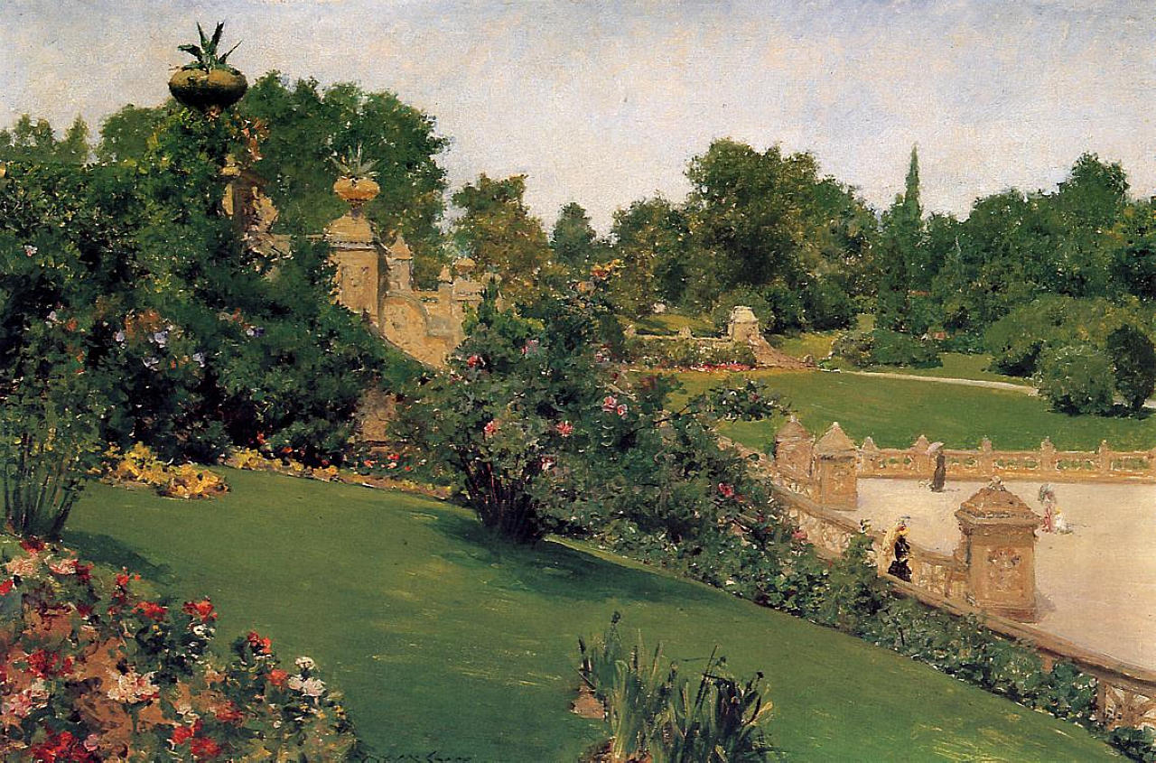 William Merritt Chase Terrace at the Mall, Cantral Park 1890 Fine Art Print