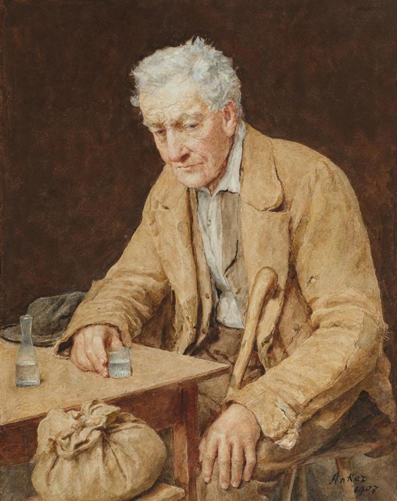Albrecht Anker The absinthe drinker 1907 Fine Art Print