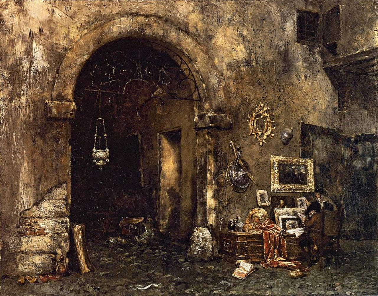 William Merritt Chase The Antiquary Shop 1879 Fine Art Print