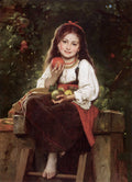 Léon Bazile Perrault The apple picker 1879 Fine Art Print