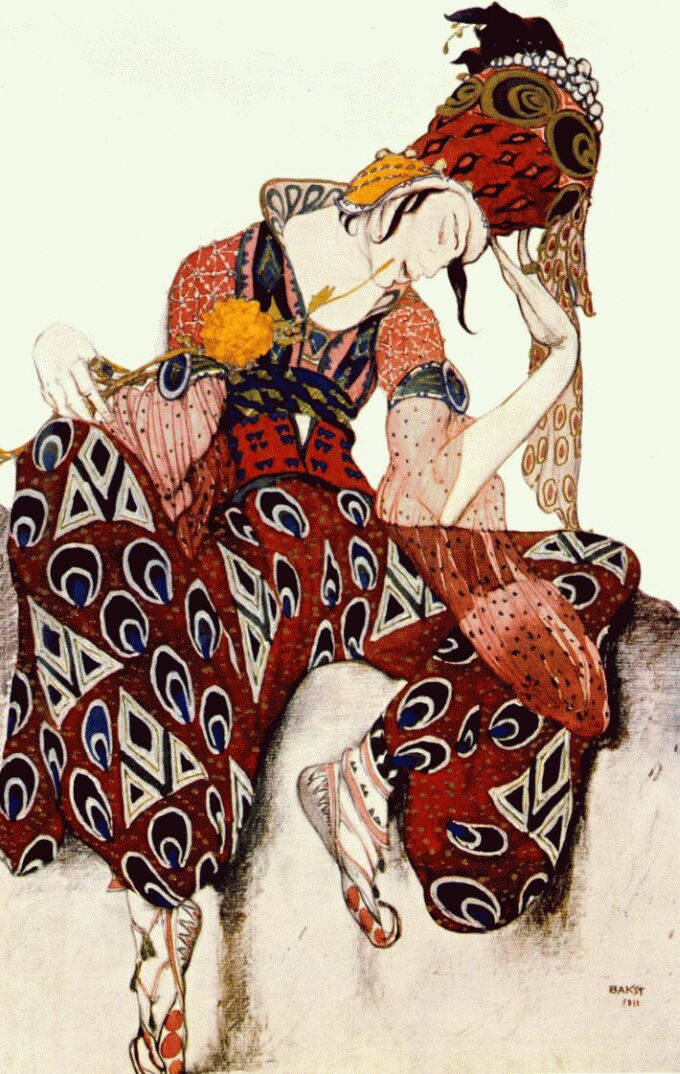 Leon Bakst The Ballets Russes Program Published by Comoedia Illustré. Nijinsky in Péri 1911 Fine Art Print