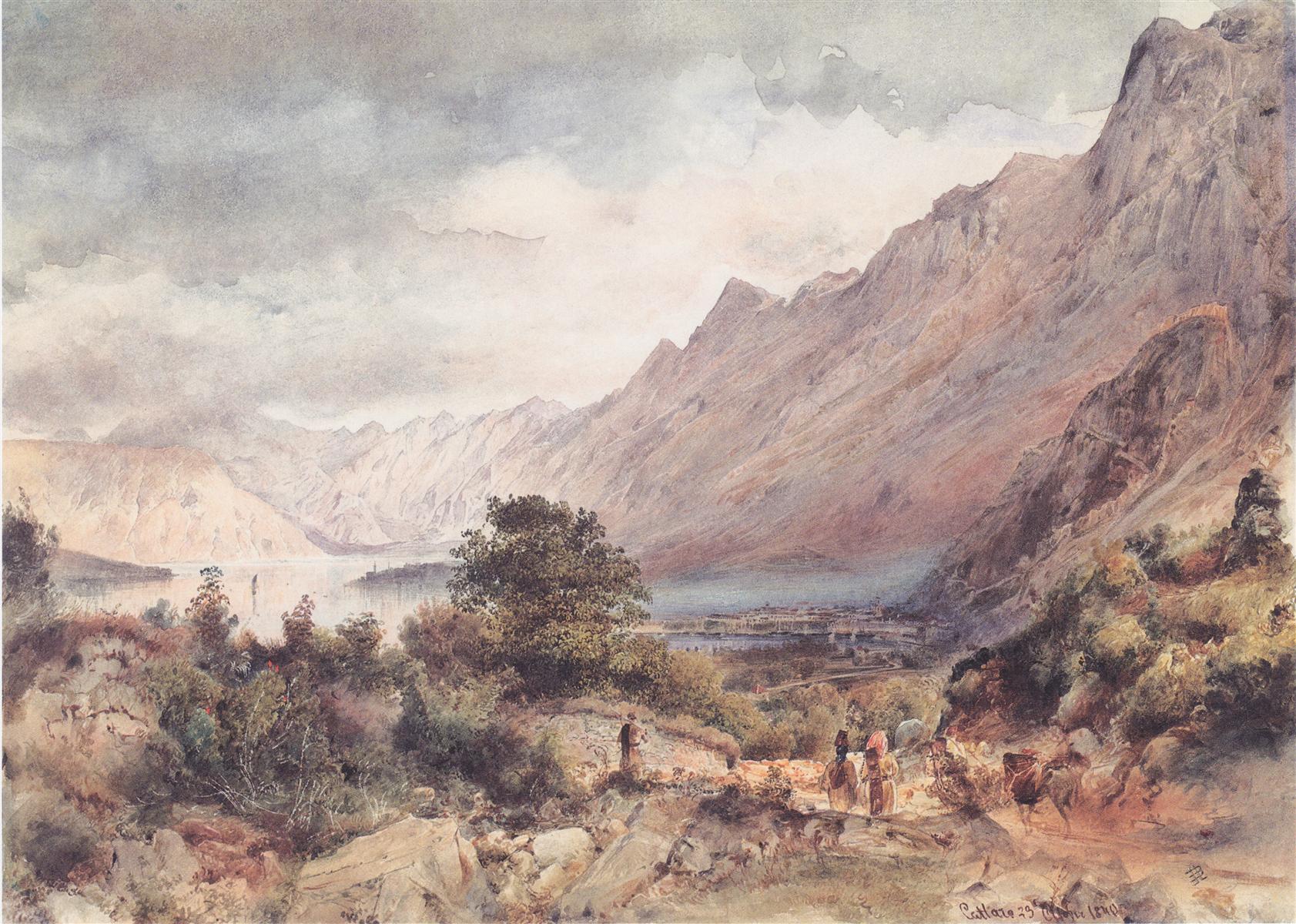 Rudolf von Alt The Bay of Cattaro in Dalmatia 1840 Fine Art Print