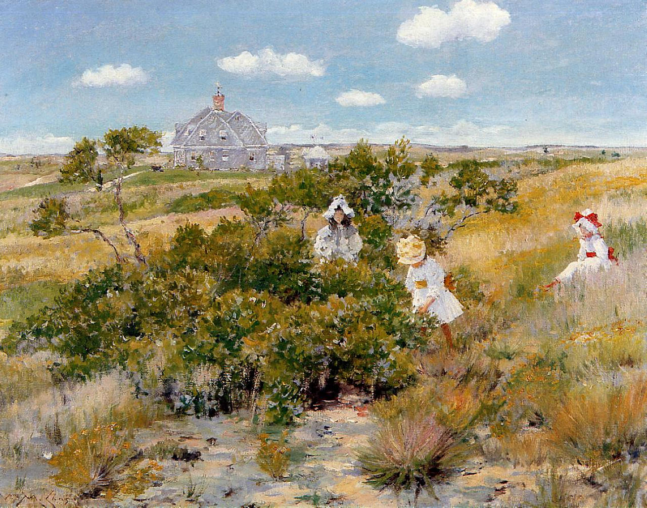 William Merritt Chase The Bayberry Bush 1895 Fine Art Print