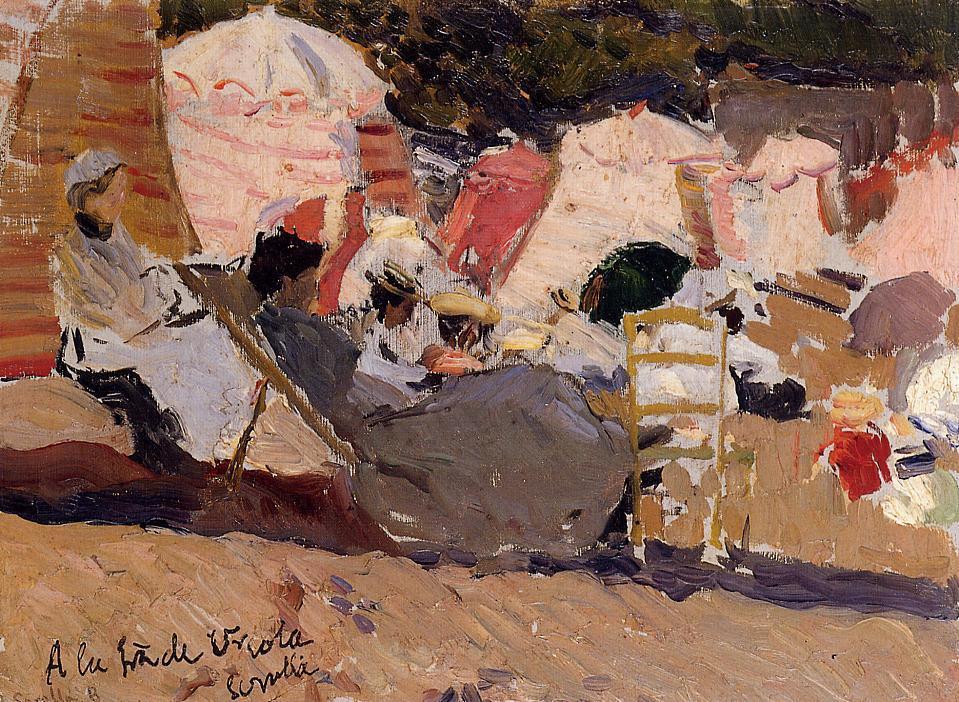 Joaquín Sorolla The Beach at Biarritz 1906 Fine Art Print