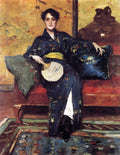 William Merritt Chase The Blue Kimono, aka Girl in Blue Kimono 1898 Fine Art Print