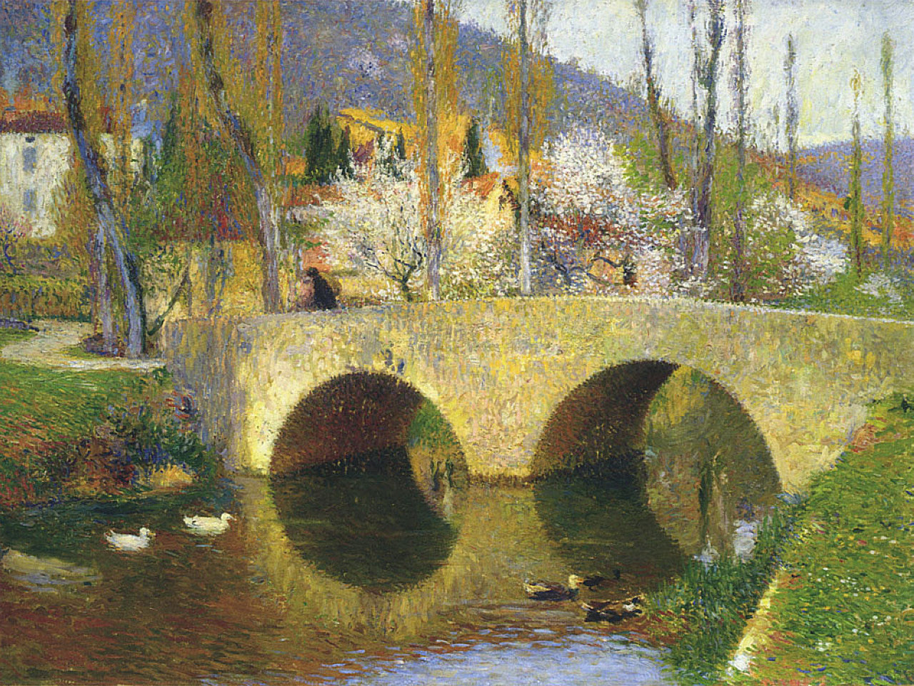 Henri Martin The Bridge at Labastide du Vert in Spring 1911 Fine Art Print