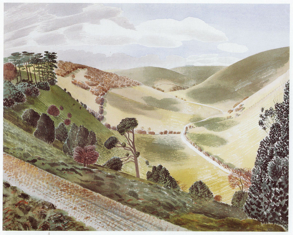 Eric Ravilious THE CAUSEWAY, WILTSHIRE DOWNS 1937 Fine Art Print