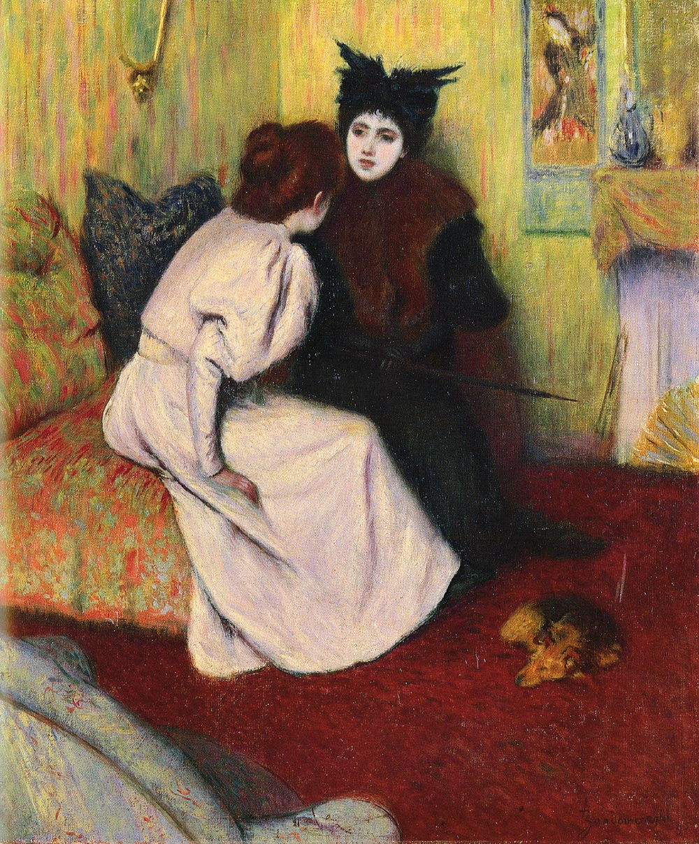 Federico Zandomeneghi The Conversation 1895 Fine Art Print