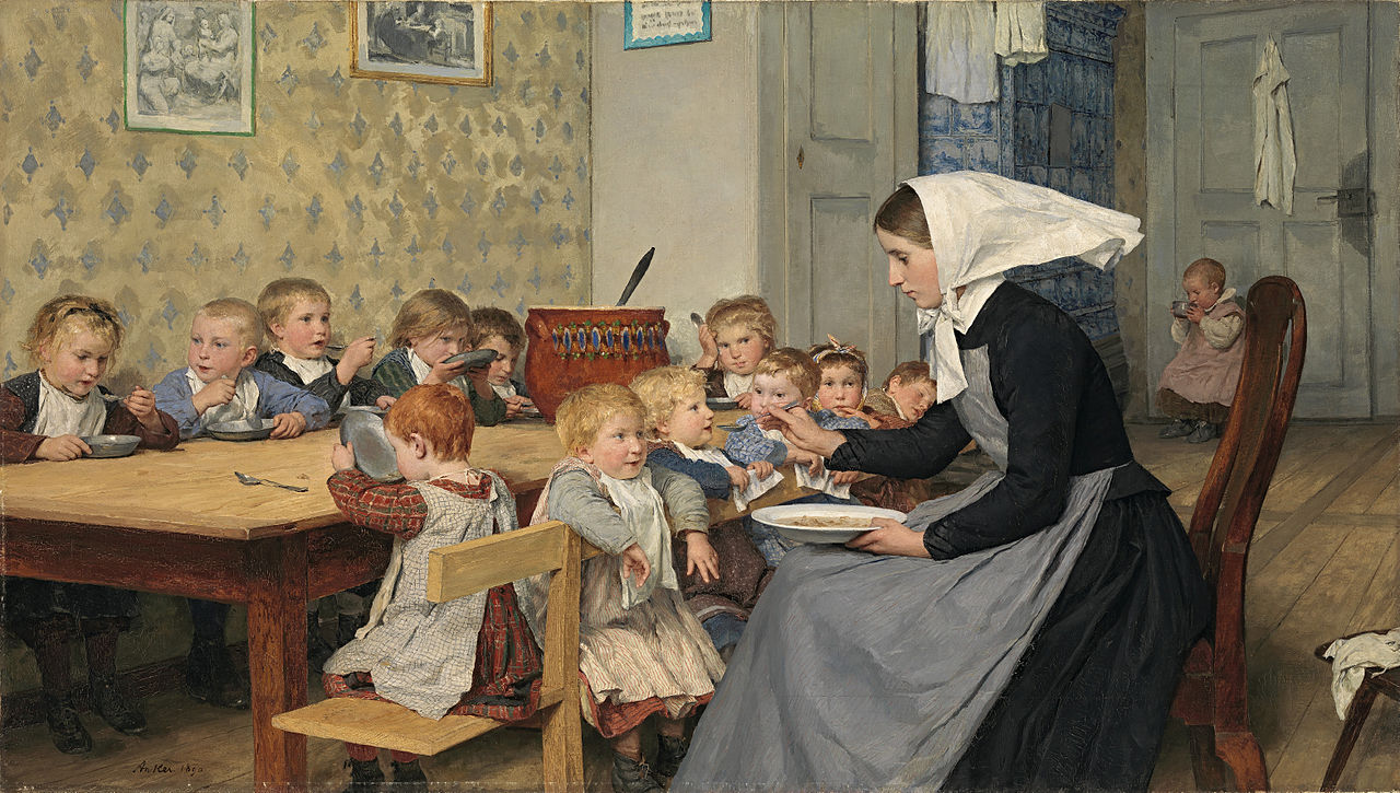 Albrecht Anker The Crèche I 1890 Fine Art Print