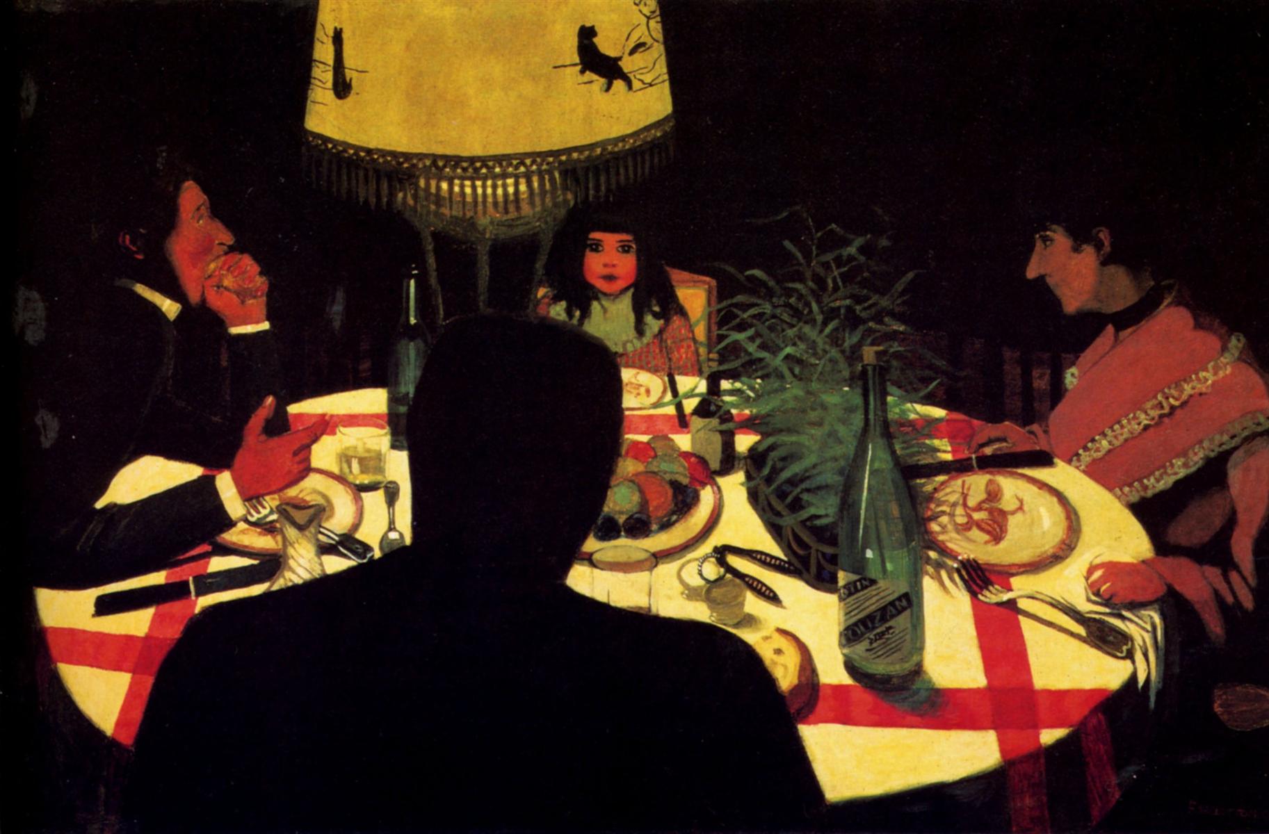 Felix Vallotton The Dinner, effect of lamp 1899 Fine Art Print
