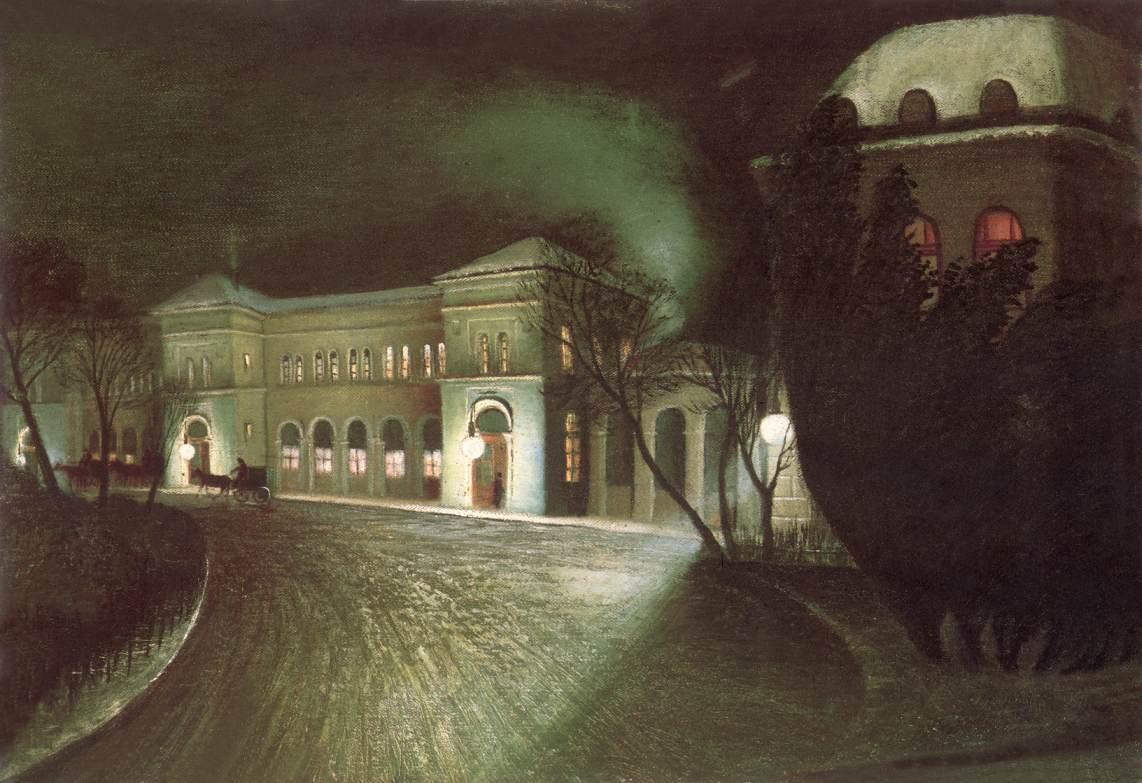 Tivadar Kosztka Csontvary The Eastern Railway Station at Night 1902 Fine Art Print