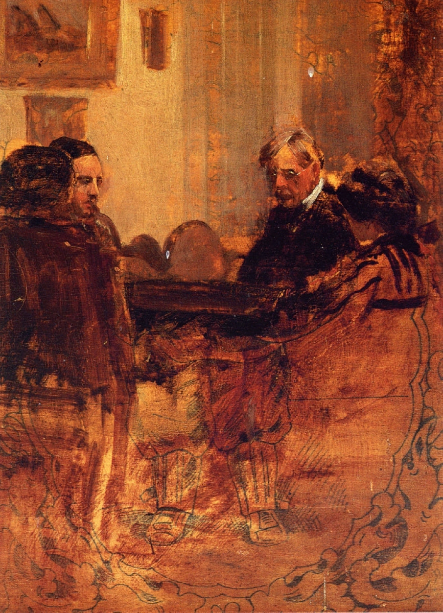 Robert Julian Onderdonk The Family at Cards (unfinished) 1922 Fine Art Print