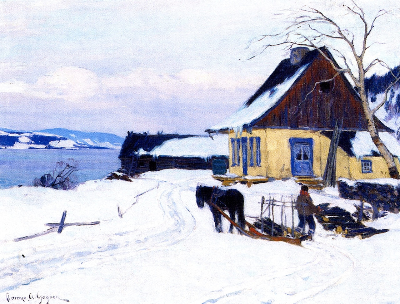 Clarence Gagnon The Farm on the HIll 1913 Fine Art Print