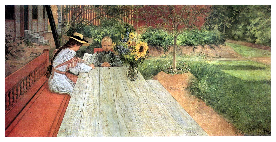 Carl Larsson The First Lesson 1903 Fine Art Print