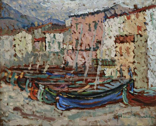 Henri Martin The Fishing Boats on the strike in Collioure 1925 Fine Art Print