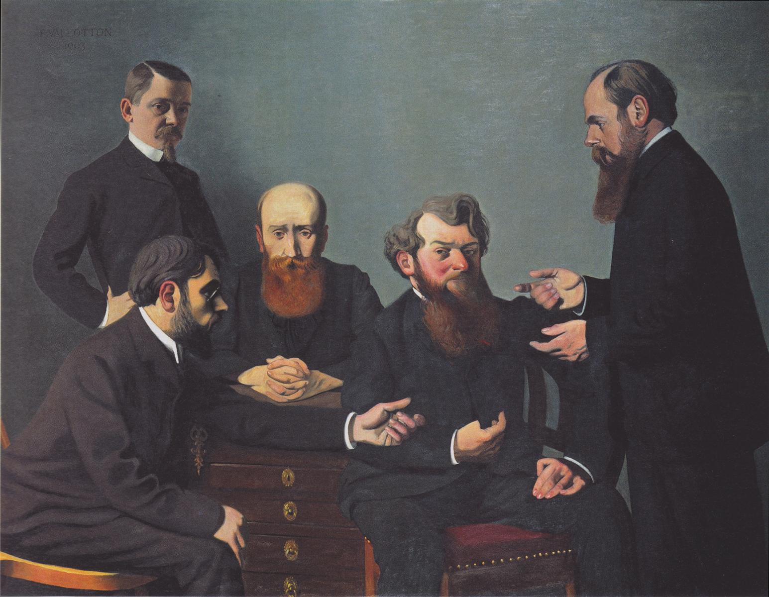 Felix Vallotton The Five Painters: Bonnard, Vuillard, Roussel, Cottet and Vallotton 1902 Fine Art Print
