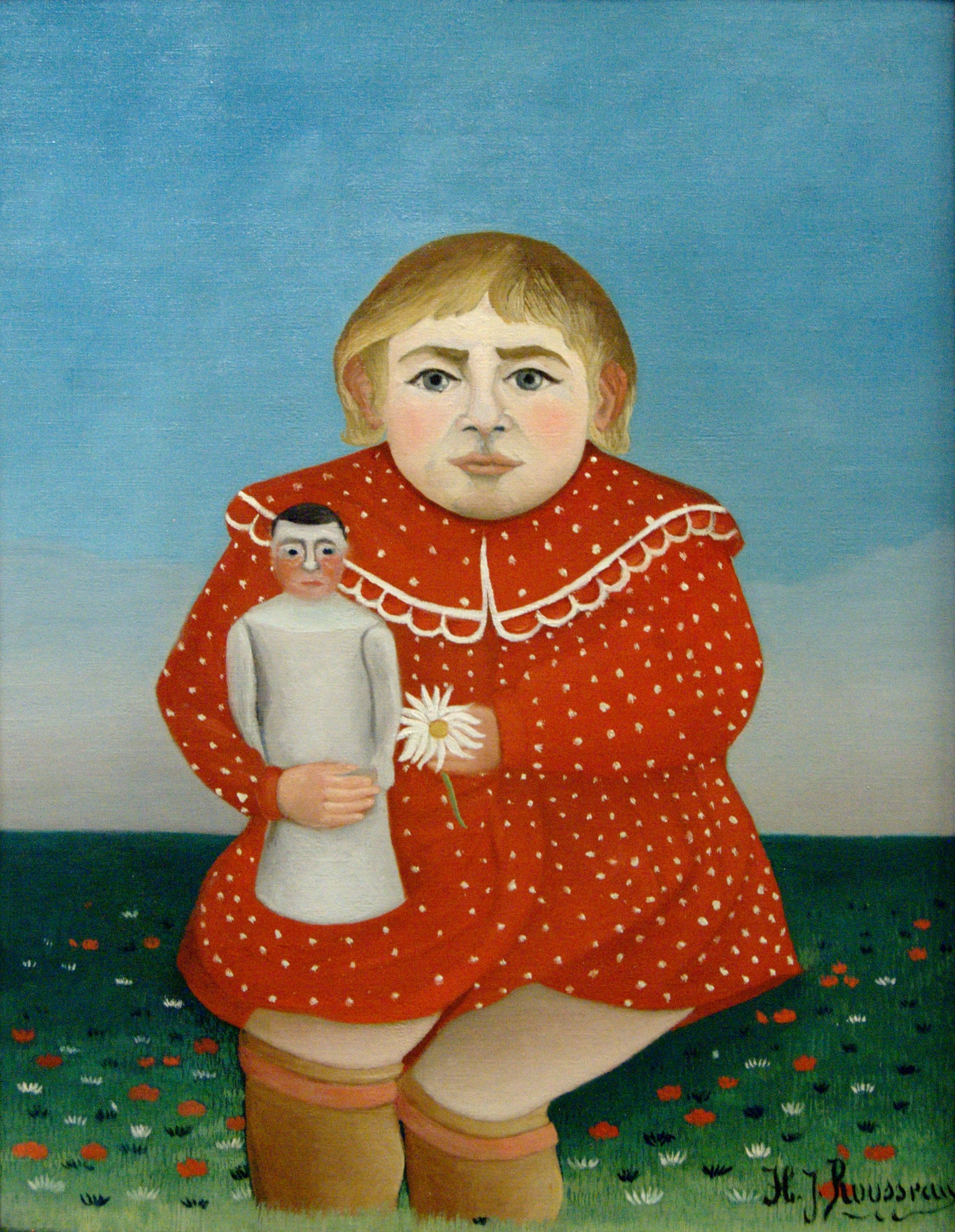 Henri Rousseau The Girl with a Doll 1904-1905 Fine Art Print