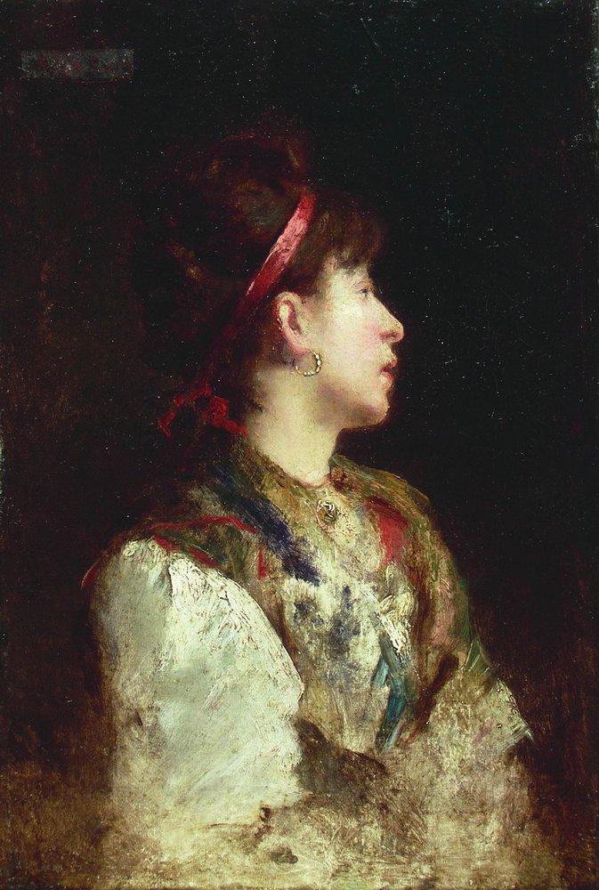 Konstantin Makovsky The Girl with the Red Ribbon 1900 Fine Art Print