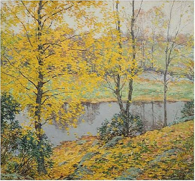 Willard Metcalf The Golden Screen 1906 Fine Art Print