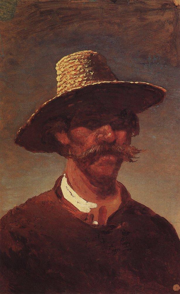 Arkhyp Kuindzhi The Head of a Ukrainian Peasant in a Straw Hat 1895 Fine Art Print