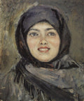 Vasily Surikov The Head of Laughting Girl 1890 Fine Art Print