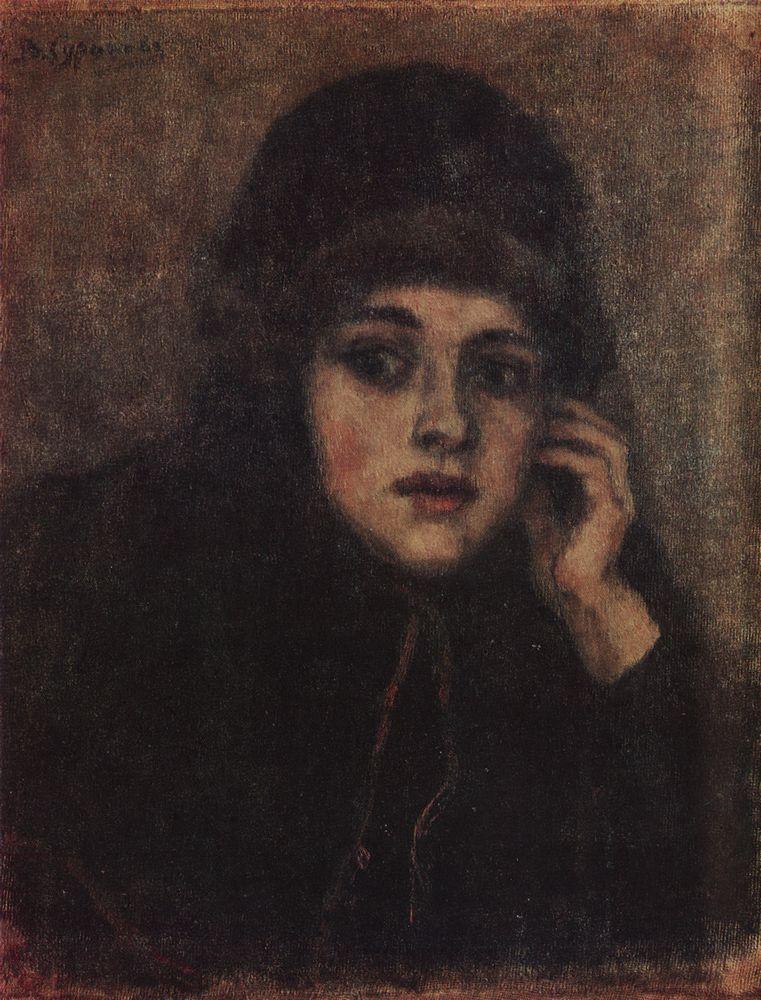 Vasily Surikov The Head of Nun 1884 Fine Art Print