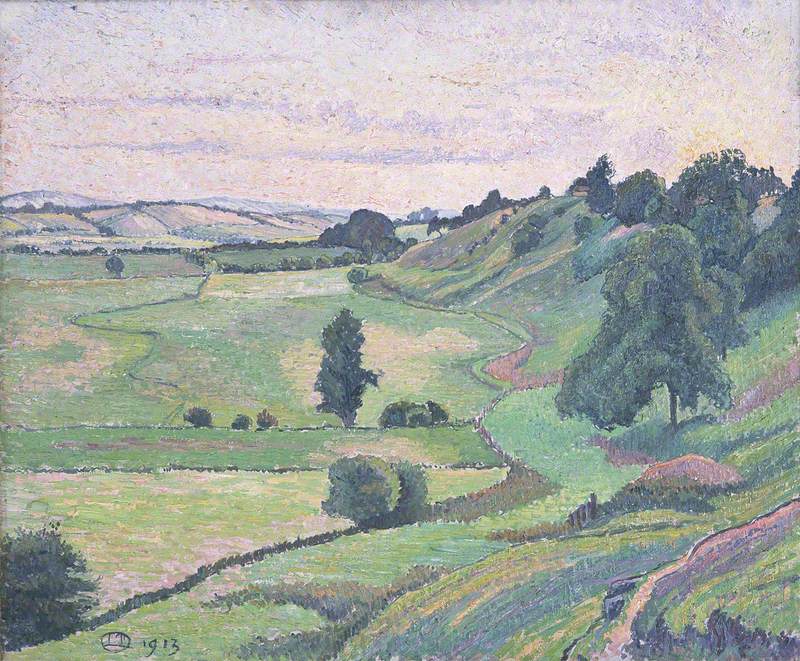 Lucien Pissarro The Hills from Cadborough, Sunset 1913 Fine Art Print