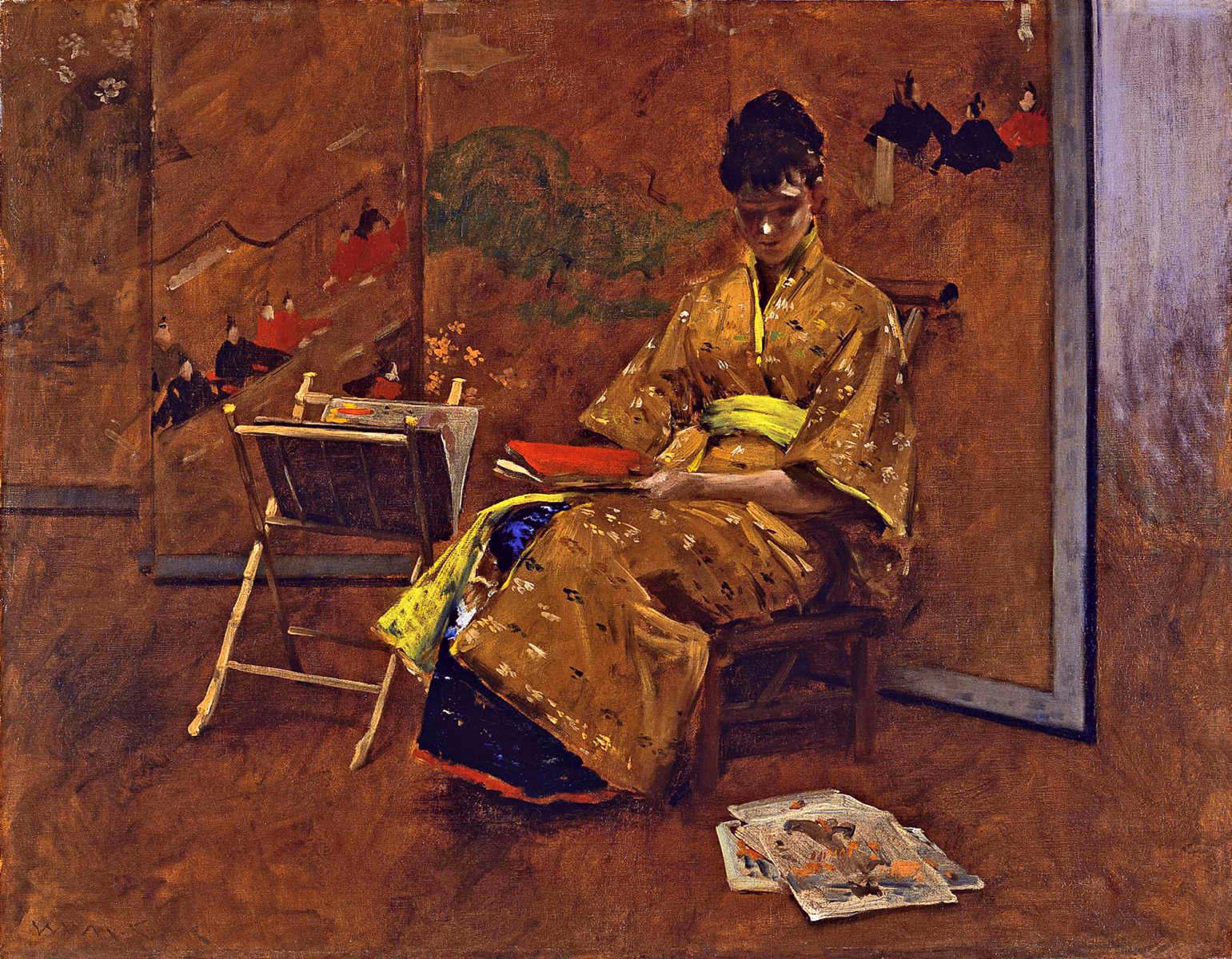 William Merritt Chase The Kimono 1895 Fine Art Print
